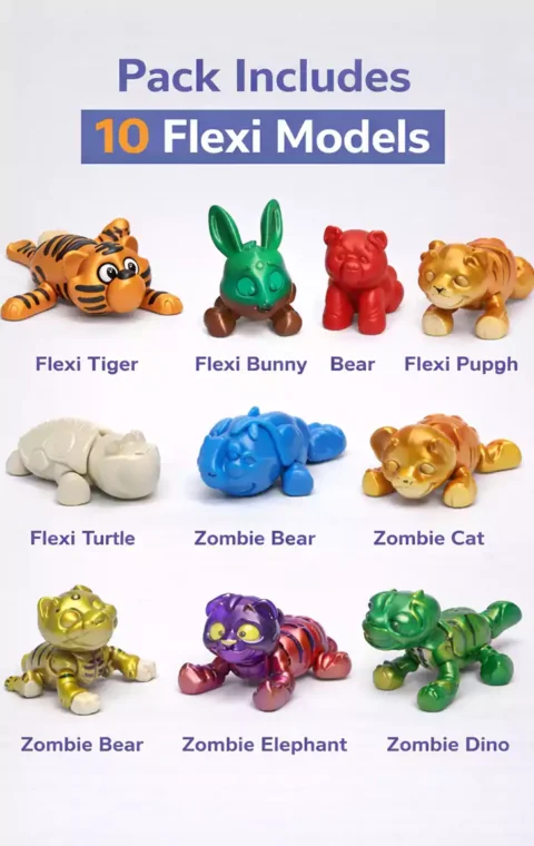 Flexi animals models grid preview
