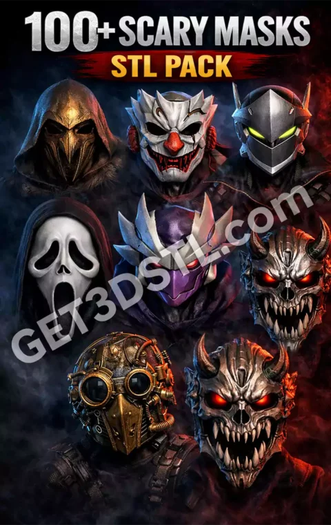 100+ Scary Masks STL Horror & Cosplay 3D Files