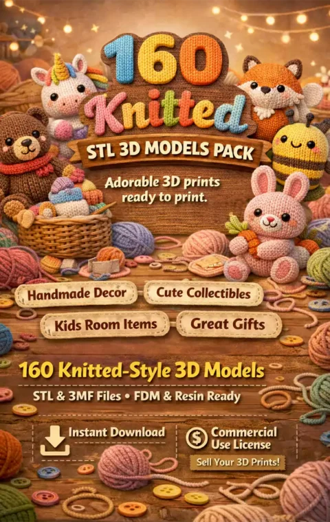 3D KNITTED MODELS 160 STL 3MF FILES