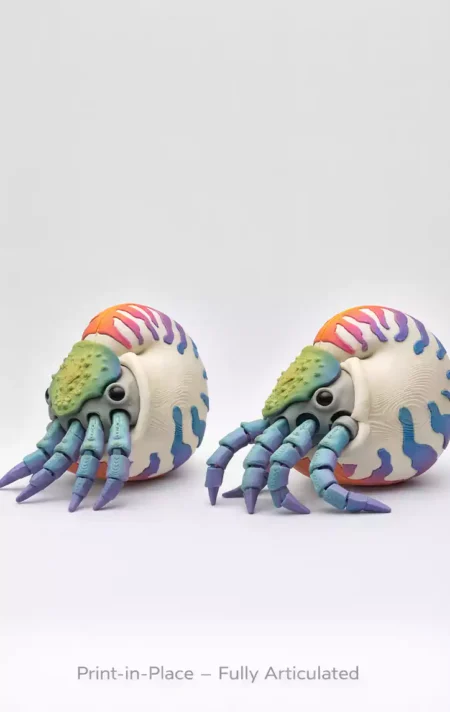 Fully articulated Flexi Nautilus print in place