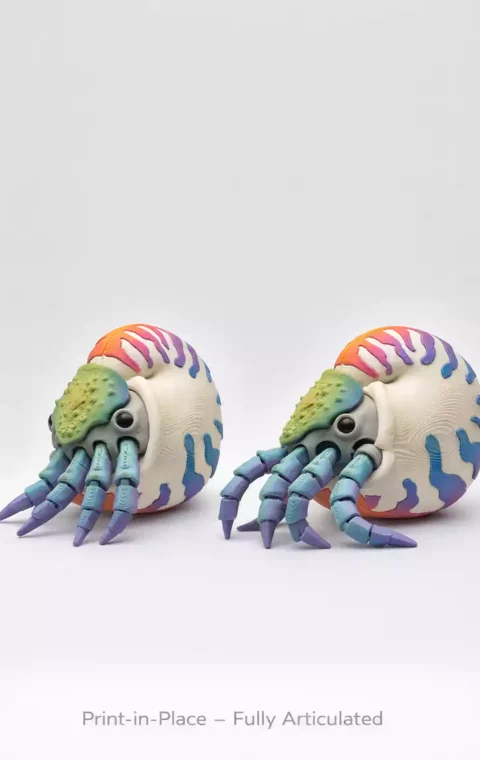 Fully articulated Flexi Nautilus print in place