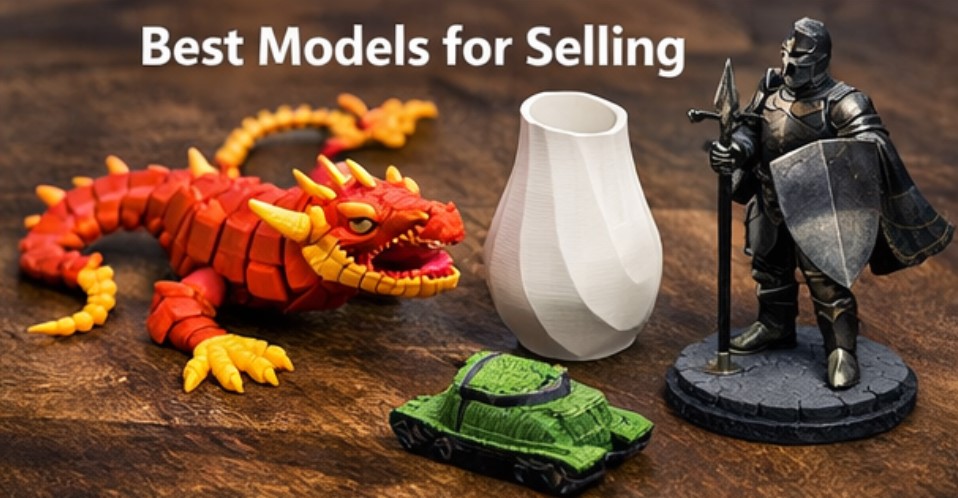 best selling 3D printable models 2026 flexi dragon vase knight figurine STL files