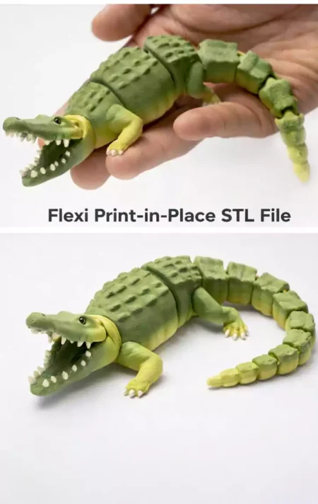 Free Articulated Crocodile STL Flexi Print