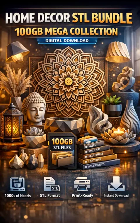 Home Decor Bundle Set 200GB STL 3MF Files