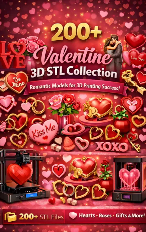 Valentine's Day STL Files 200 3D Print Models