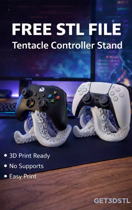 Octopus tentacle controller holder 3D model