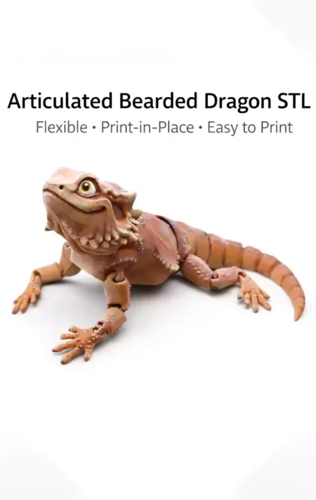 bearded dragon 3d print stl clean view