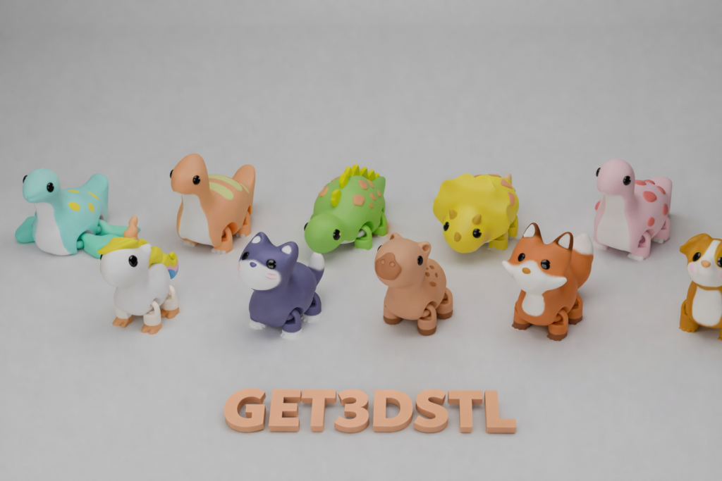 flexible mini animals ready to print and sell