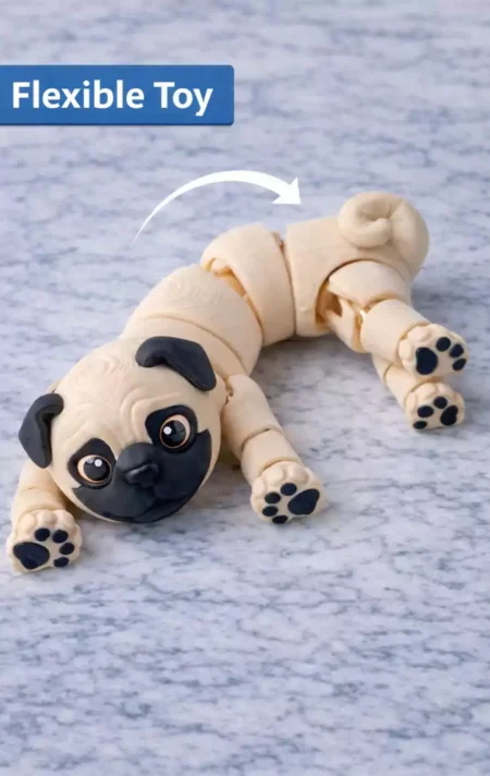 segmented flexi pug toy print in place