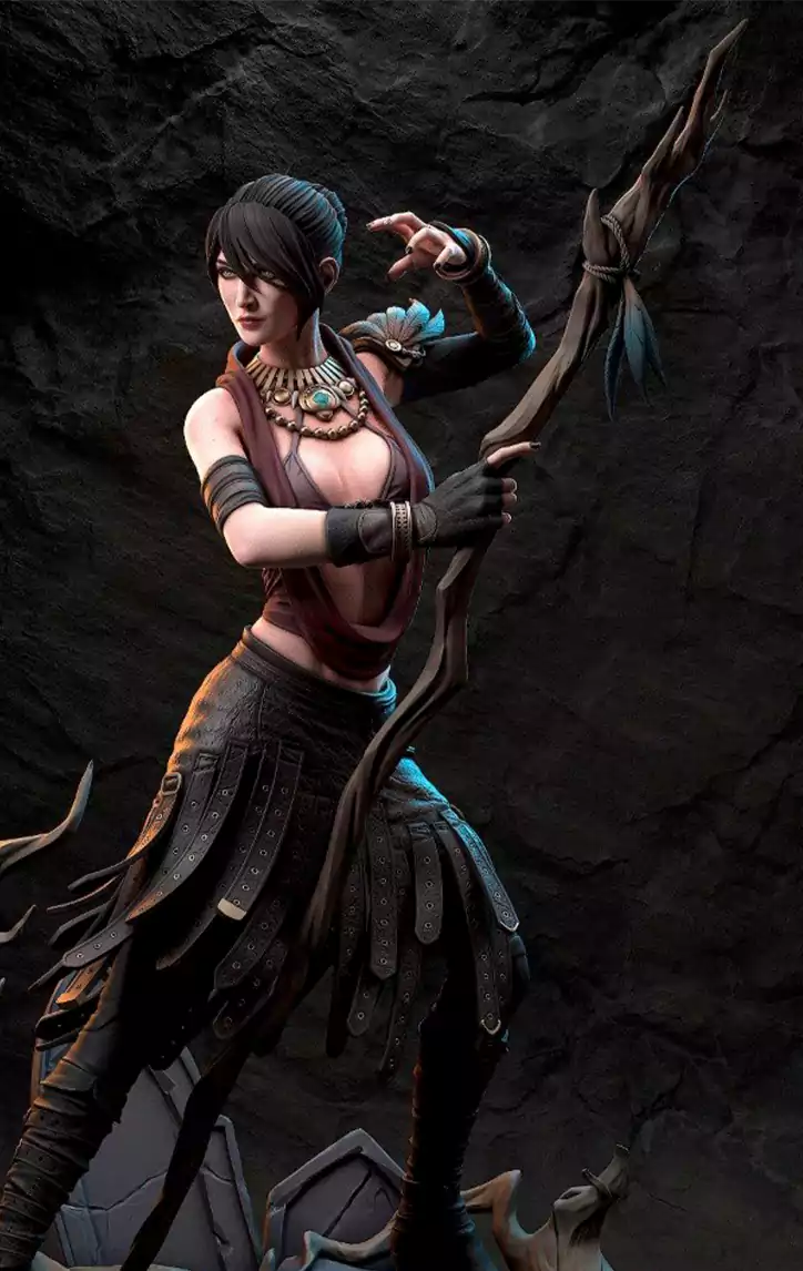 Dragon Age inspired female mage 3D print model