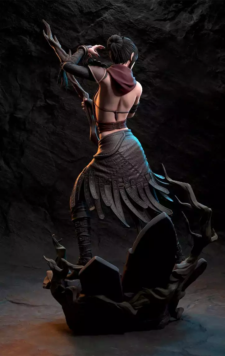 Dark fantasy sorceress collectible STL statue