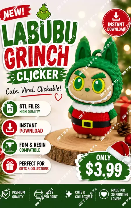 Labubu Grinch Clicker STL