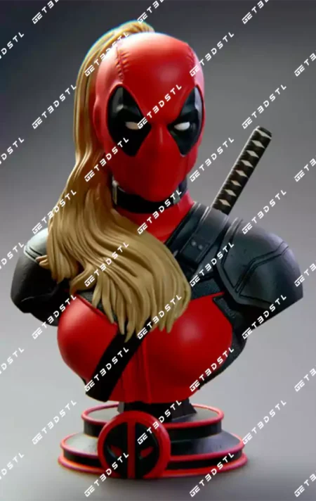 Lady Deadpool Bust STL 3D Print Model
