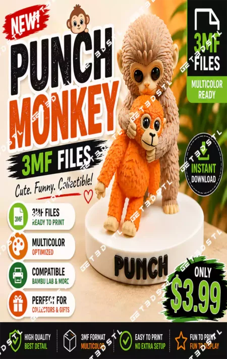 Punch Monkey Buddies 3MF Files