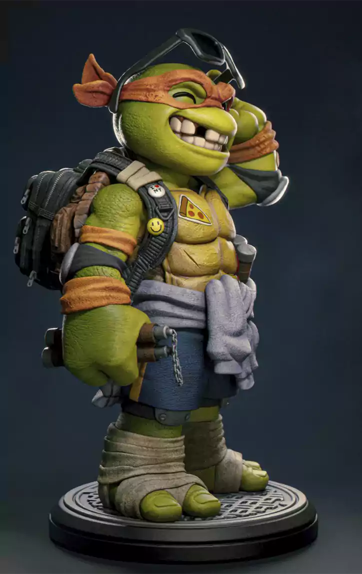 Michelangelo figure STL with detailed textures