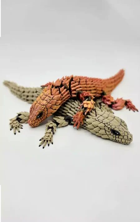 Detailed armored scales on Flexi Girdled Armadillo Lizard STL