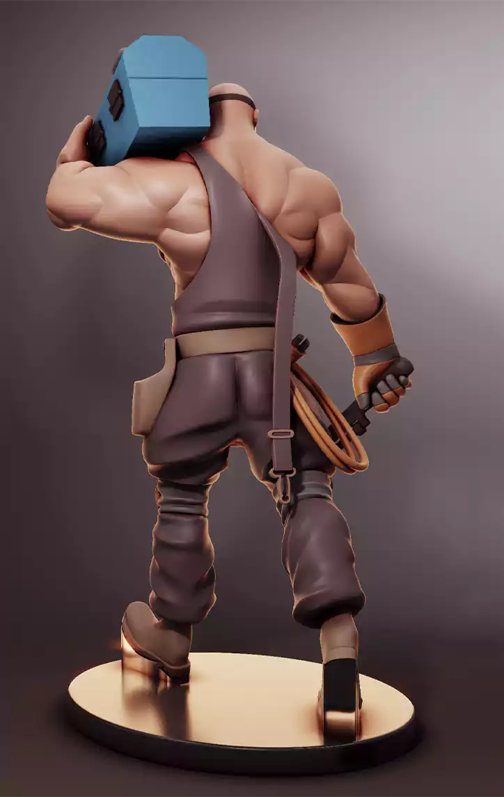 Buff Engineer Team Fortress 2 STL Back View