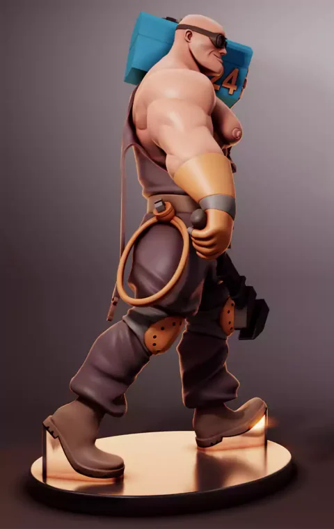 Buff Engineer Team Fortress 2 STL Side View
