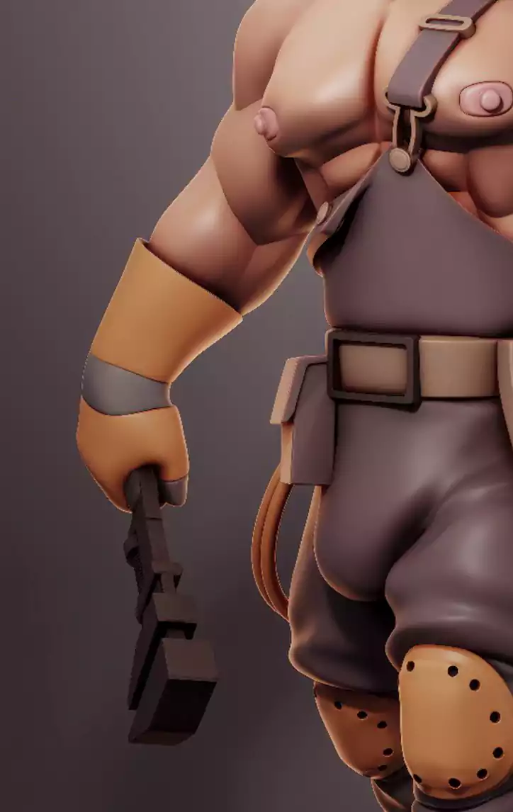 Buff Engineer Team Fortress 2 STL Perspective View