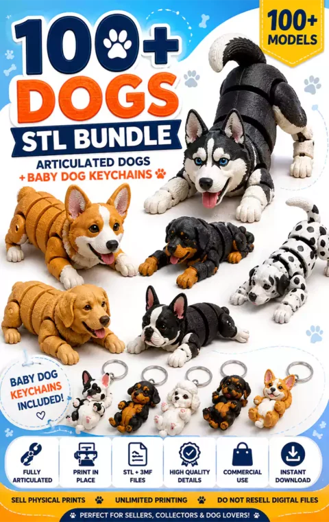 Articulated Dog STL Bundle