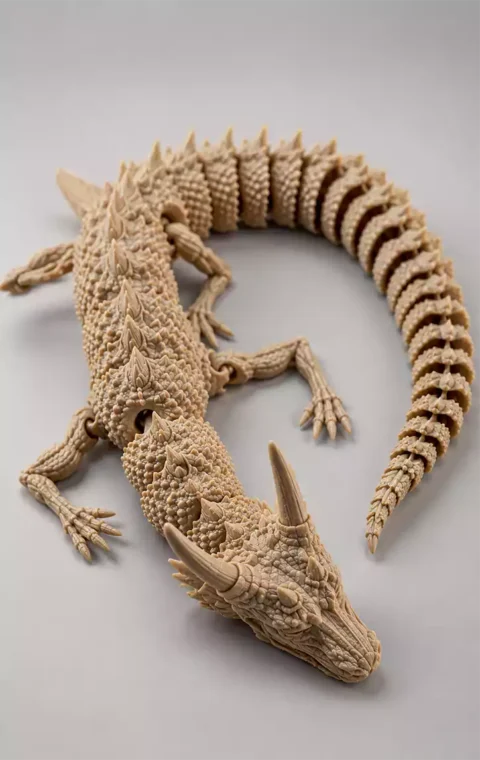 Print-in-place dragon with fully articulated body and detailed scales