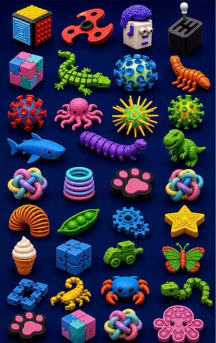 100+ Flexi Fidget Toys STL Mega Bundle