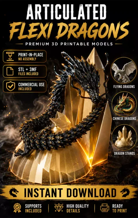 Articulated Flexi Dragon STL
