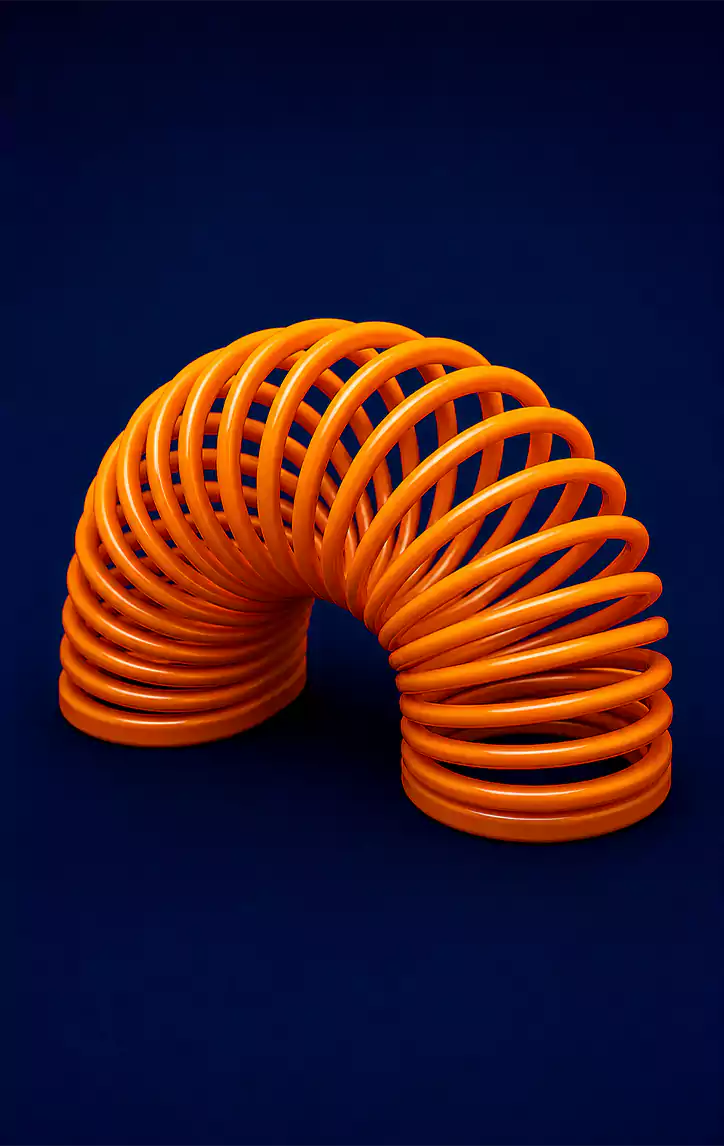 Flexible spring coil fidget toy STL file designed for smooth print-in-place 3D printing.