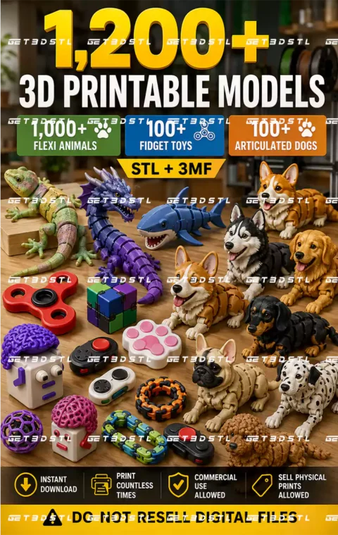 1200 3D Printable Models STL & 3MF Bundle